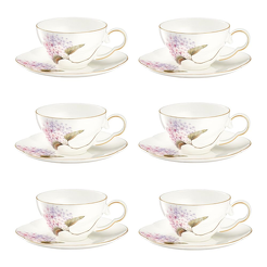 Komplet filiżanek porcelanowych 200 ml 6 sztuk MAGIC BLOOMS