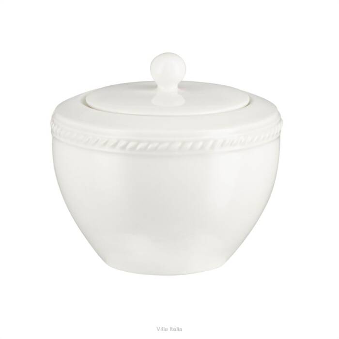 cukiernica biała ceramiczna w klasycznym stylu