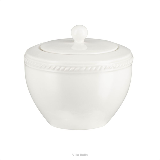 cukiernica biała ceramiczna w klasycznym stylu