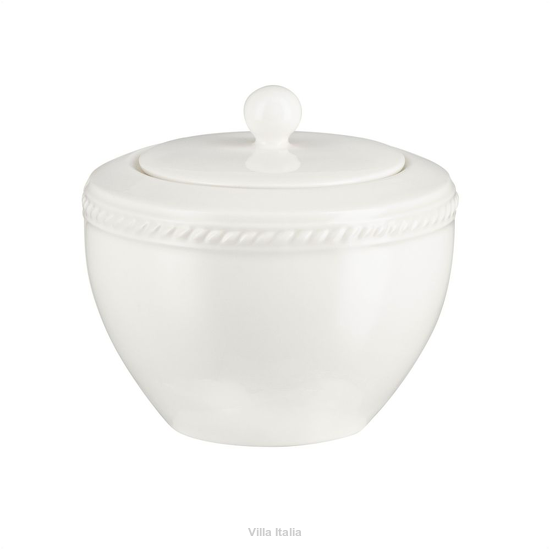 cukiernica biała ceramiczna w klasycznym stylu