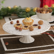 Patera do ciasta ażurowa 30 cm z łopatką CLARA IVORY 1