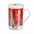 Kubek z zaparzaczem 300 ml porcelanowy w pudełku ozdobnym NATALE 1