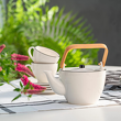 Dzbanek porcelanowy z bambusowym uchwytem 800 ml BETTY 2