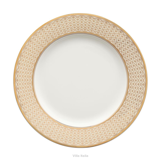 talerz porcelanowy ze złotym wzorem