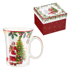 Kubek świąteczny porcelanowy FROZEN NOEL Mikołaj z prezentami
