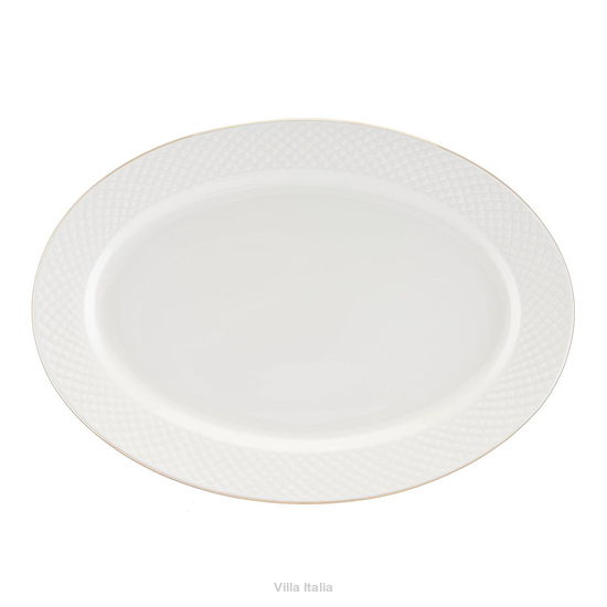 Półmisek owalny do mięs i wędlin z porcelany kostnej