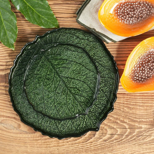 Zestaw do ciasta szklany na 6 osób GREEN AURA
