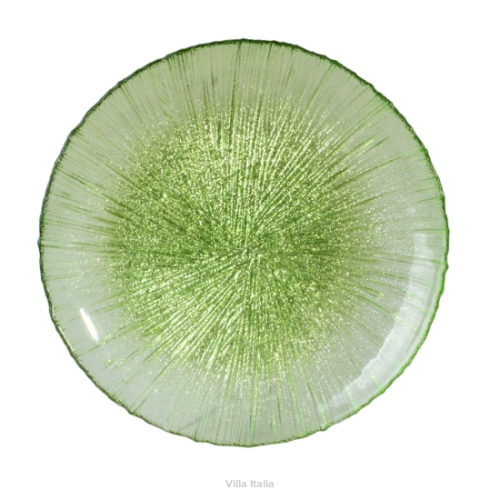 Talerz deserowy szklany 21 cm zielony FOCUS