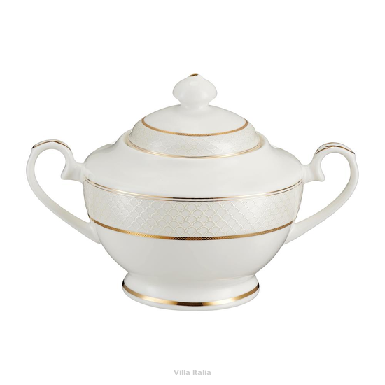 elegancka cukiernica porcelanowa ze złotem na stół