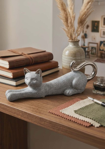 Figurka ceramiczna leżący kot UNICO 11