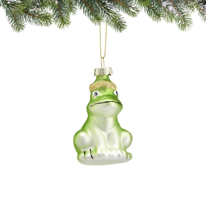 Bombka szklana zielona ŻABKA 7 cm