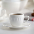 Filiżanka do espresso porcelanowa 100 ml ze spodkiem MESYNA WHITE 3