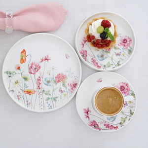 Serwis obiadowo kawowy na 6 osób porcelanowy GARDENO