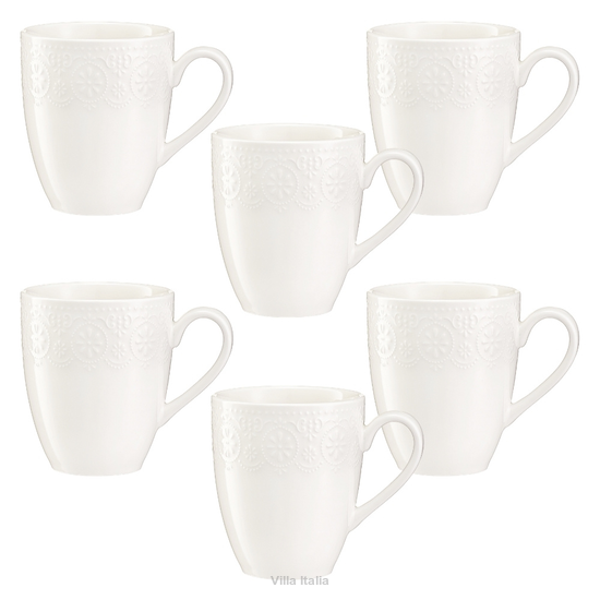 Zestaw kubków porcelanowych 300 ml 6 sztuk FLORENTINA