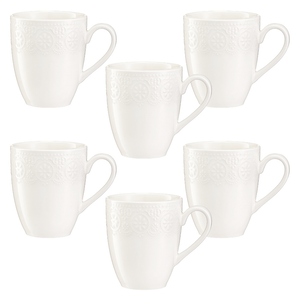 Zestaw kubków porcelanowych 300 ml 6 sztuk FLORENTINA