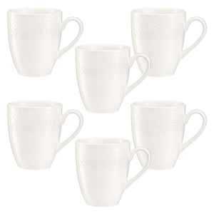 Zestaw kubków porcelanowych 300 ml 6 sztuk FLORENTINA