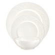 Elegancki komplet talerzy z białej porcelany 