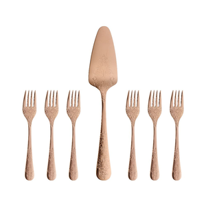 Zestaw widelczyków do ciasta z łopatką dla 6 osób ANTIQUE COPPER