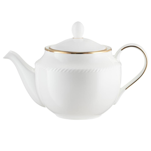 Dzbanek do herbaty porcelanowy złota linia 1,3 litra CAMILLA