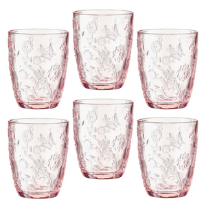 Zestaw szklanek różowych 270 ml 6 sztuk MERIDA