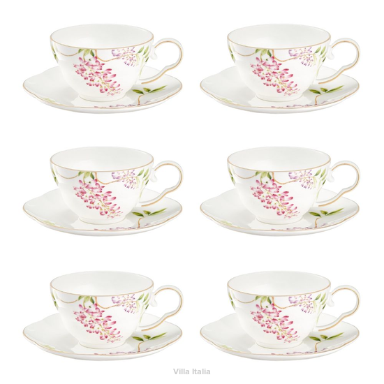 Komplet filiżanek porcelanowych 200 ml 6 sztuk SENSUAL GARDEN