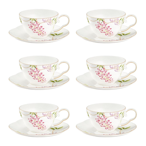 Komplet filiżanek porcelanowych 200 ml 6 sztuk SENSUAL GARDEN