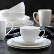 Serwis obiadowo kawowy porcelanowy na 12 osób ROMA white 2