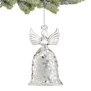 Ozdoba choinkowa ANIOŁEK Zawieszka szklana 9 cm