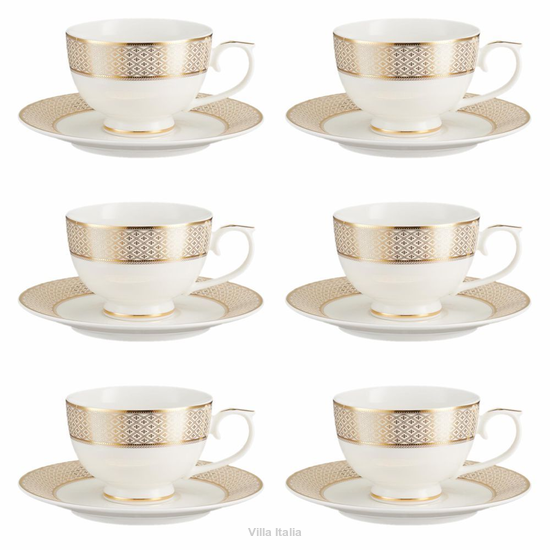 Zestaw filiżanek porcelanowych 230 ml 6 sztuk VERONICA