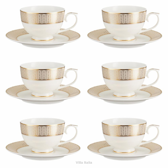 Zestaw filiżanek porcelanowych 230 ml 6 sztuk VERONICA
