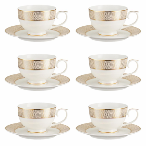 Komplet filiżanek porcelanowych 250 ml 6 sztuk VERONICA