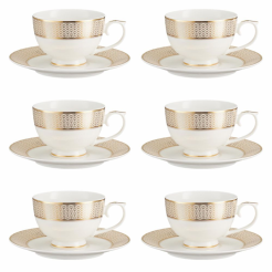 Komplet filiżanek porcelanowych 250 ml 6 sztuk VERONICA