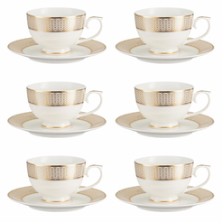 Komplet filiżanek porcelanowych 230 ml 6 sztuk VERONICA