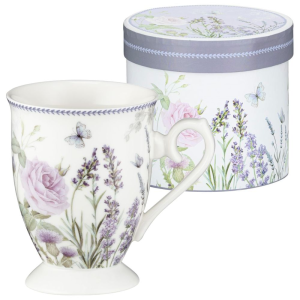 Kubek porcelanowy 300 ml w pudełku ozdobnym LAVENDER