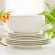 Serwis obiadowo kawowy na 6 osób porcelanowy PLUS GOLD 1