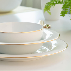 Serwis obiadowo kawowy na 6 osób porcelanowy PLUS GOLD