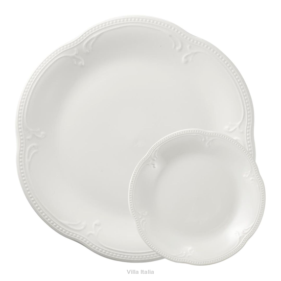 elegancki zestaw do ciasta porcelanowy biały do jadalni i domu