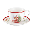 elegancka filiżanka porcelanowa świąteczna