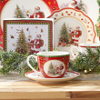 Filiżanka świąteczna porcelanowa CZERWONA