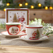 Filiżanki świąteczne zestaw 2 sztuki porcelanowe SANTA CLAUS 2