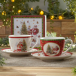 Filiżanki świąteczne zestaw 2 sztuki porcelanowe SANTA CLAUS 1