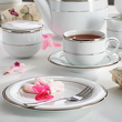 talerzyk porcelanowy z platyną i serwis kawowy