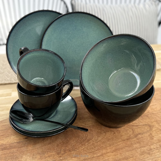 Zestaw śniadaniowy dla 2 osób kamionkowy NAVAL