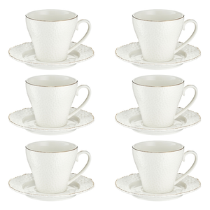 Komplet filiżanek porcelanowych 170 ml 6 sztuk LORETTA