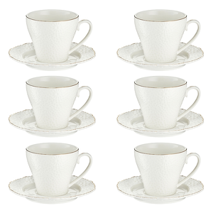 Komplet filiżanek porcelanowych 170 ml 6 sztuk LORETTA