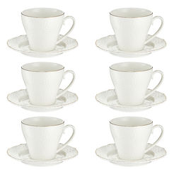 Komplet filiżanek porcelanowych 170 ml 6 sztuk LORETTA