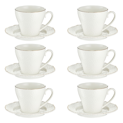 Komplet filiżanek porcelanowych 170 ml 6 sztuk LORETTA