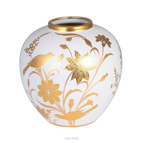 Wazon porcelanowy malowany złotem CESARE 21 cm