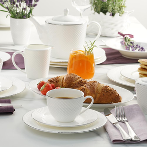 Serwis kawowy porcelanowy na 12 osób BARI PLATIN