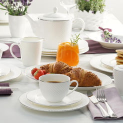 Serwis kawowy porcelanowy na 12 osób BARI PLATIN